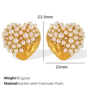 1 pair luxurious series elegant heart stainless steel  gold plated rhinestone women stud earrings h5